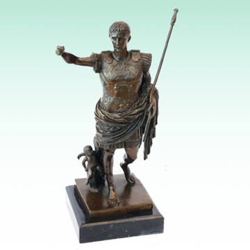 Roman Soldier Metal Home Deco Caesar Bronze Sculpture Statue Tpy-440